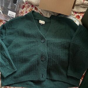Target Green Cardigan Sweater with Textured Knit